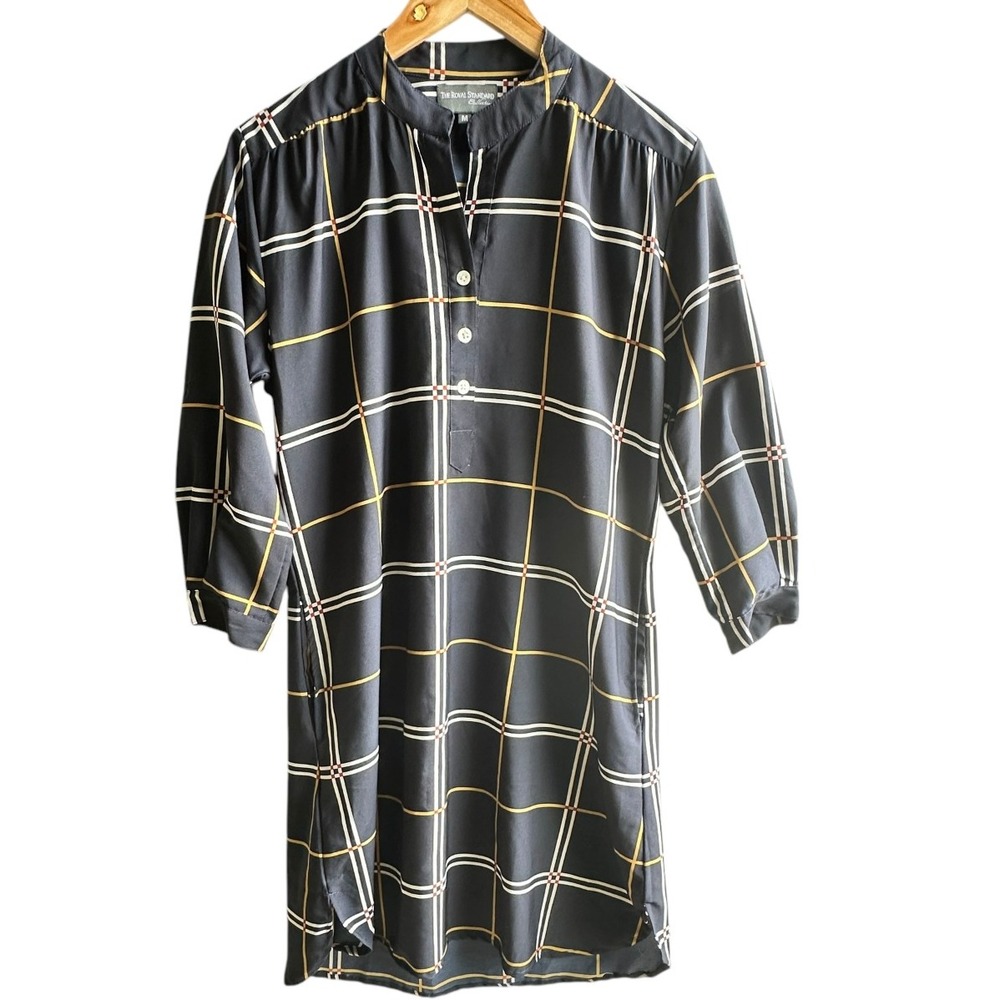 The Royal Standard Collection Shift  Tunic‎ Dress Plaid Casual Black Medium